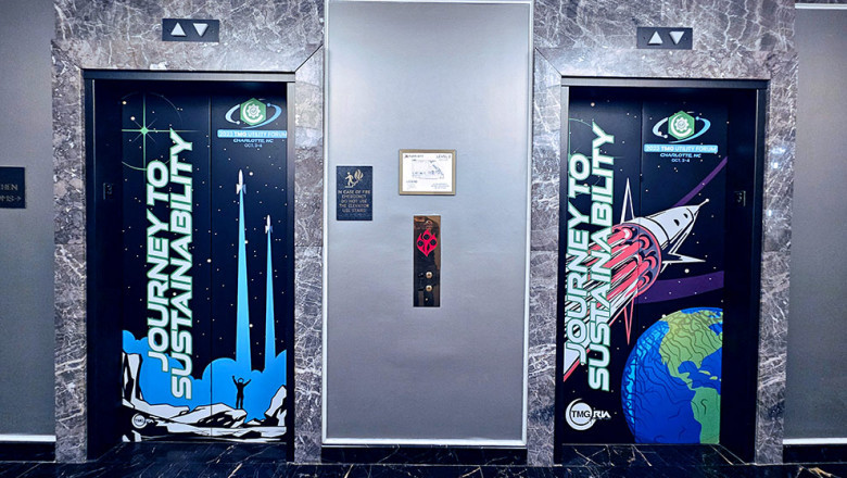 Eye-Catching Elevator Wraps for DC Events: Transform Interior Spaces with Custom Graphics