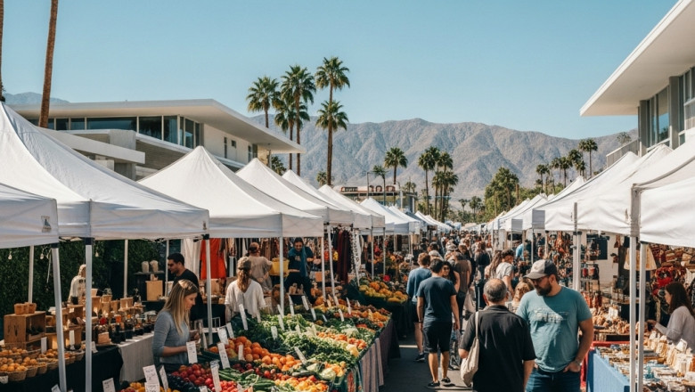 Fresh Food and Happy People in Farmers Market