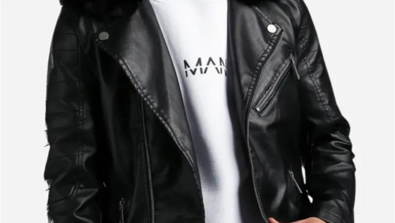 Men’s Leather Biker Jacket with Fur Collar: Where Rugged Meets Luxury