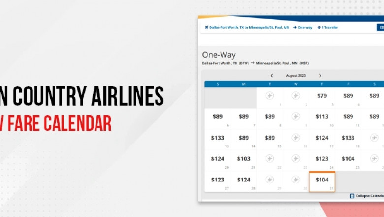 Browse Sun Country Low Fare Calendar for Amazing Flight Deals