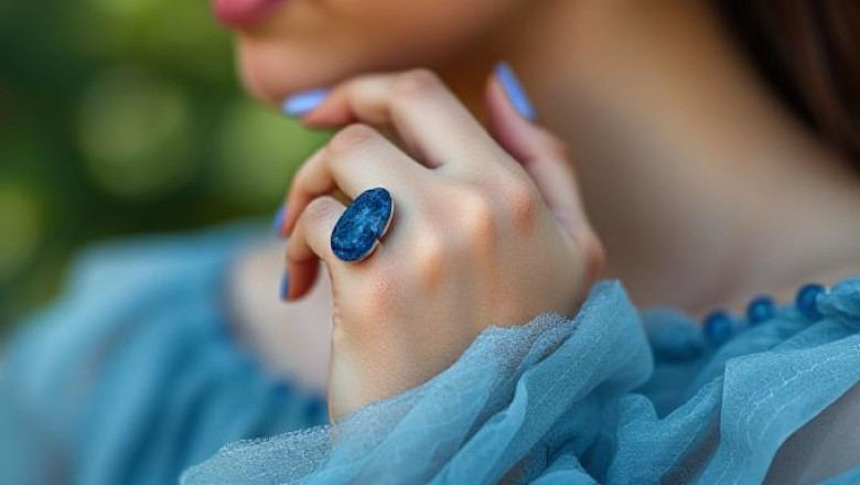 Blue kyanite ring and bracelet: a adventure into inner truth and serene elegance